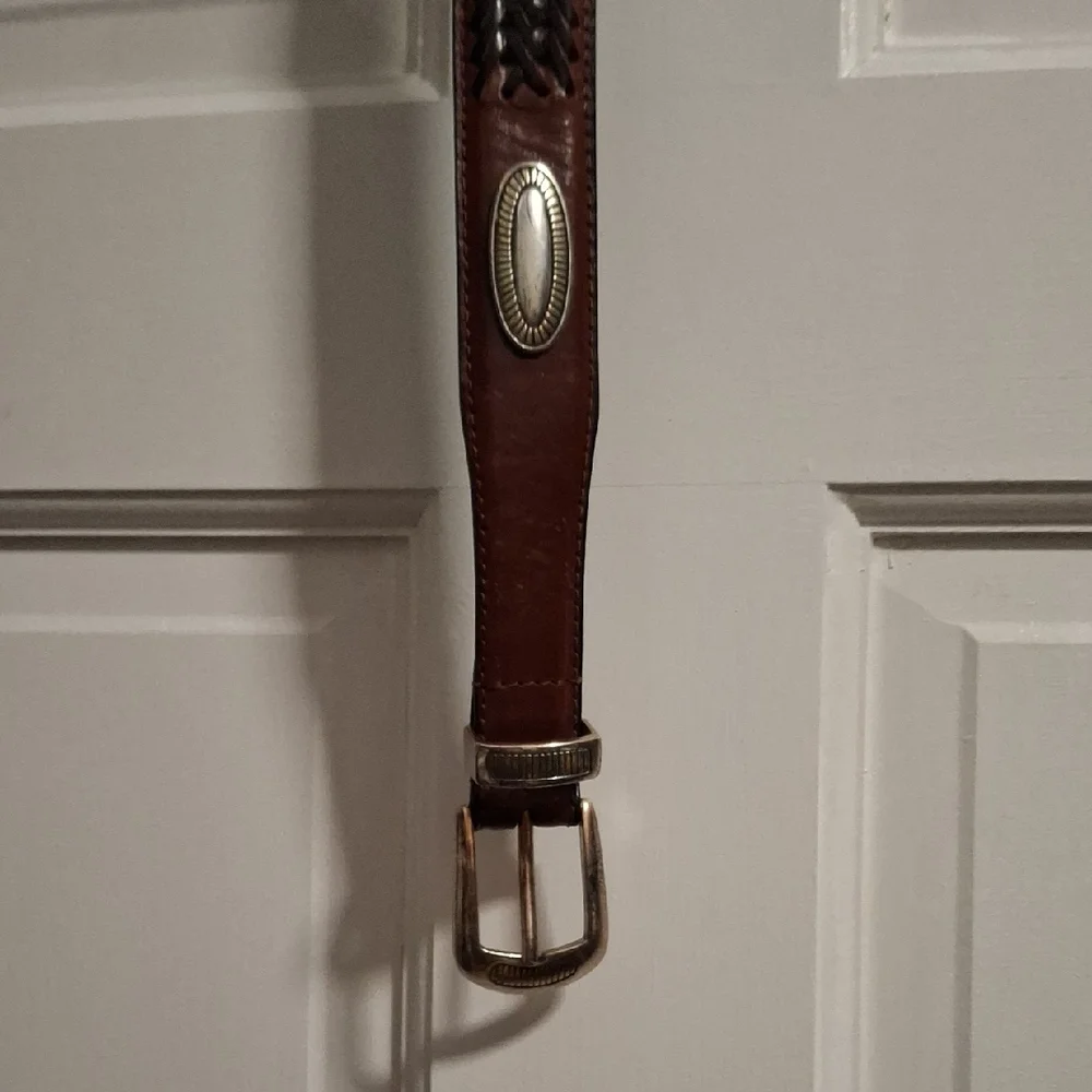 Fossil Dark Brown Leather Belt with Logo